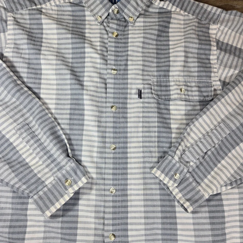 Vintage 90s Levis San Francisco Shirt Mens XL Gray Stripe Western Workwear